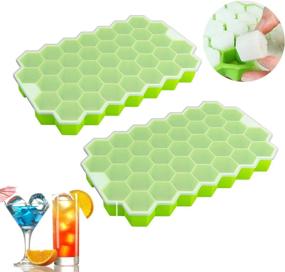 img 3 attached to 2 Pack Silicone Ice Cube Trays W/ Removable Lids - Ouddy Y-Green, One Size