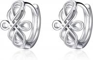 кельтские серьги-кольца huggie knot для женщин - ирландские украшения из стерлингового серебра 925 пробы с небольшим кельтским дизайном для удачи и стиля. идеальный подарок на день рождения или рождество для женщин и девочек-подростков логотип