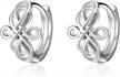 celtic knot huggie hoop earrings for women - 925 sterling silver irish jewelry with small celtic design for luck and style. perfect birthday or christmas gift for women and teen girls logo