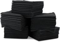 🧼 50-pack of 12x12 microfiber cleaning cloths - reusable towels for all-purpose cleaning: kitchen, dish, cars, shop, glass - ideal for dusting, washing, and wiping (black) logo