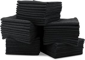 img 4 attached to 🧼 50-Pack of 12x12 Microfiber Cleaning Cloths - Reusable Towels for All-Purpose Cleaning: Kitchen, Dish, Cars, Shop, Glass - Ideal for Dusting, Washing, and Wiping (Black)