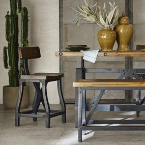 img 3 attached to Modern Industrial Style: Ink+Ivy Lancaster Counter Stools With Contoured Seat And Removable Backrest For Comfortable Dining And Kitchen Use