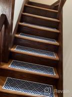 img 1 attached to 13-Pack Maroon 9" X 28" Anti-Slip Sisal Design Stair Treads By SussexHome - 70% Cotton & Double Adhesive Tape For Easy Installation & Extra Grip Safety. review by Jeff Hall