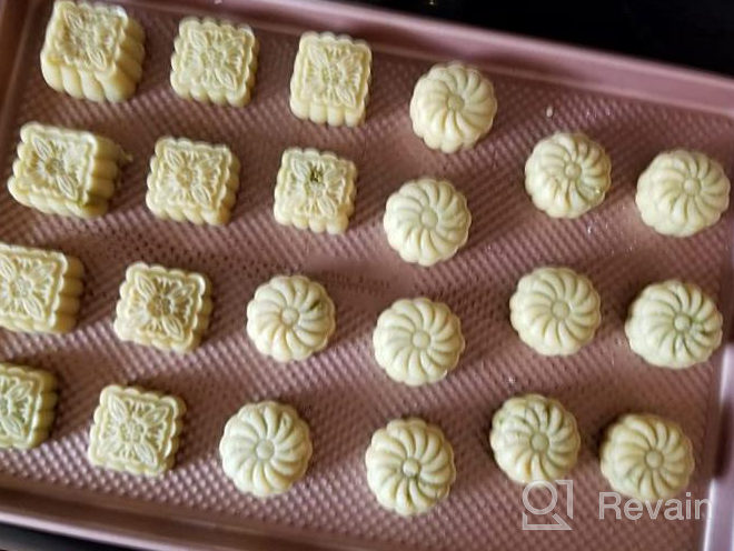 img 1 attached to Moon Cake Mould 75G, Luxiv 12 PCS Pattern Hand-Pressure Mooncake Molds For Mid-Autumn DIY Pastry Tool 2 Sets With 6Pcs Round Flower Mooncake Mode And 6 Pcs Square Pattern Mooncake Mould (White, 75G) review by Kimberly Peterson