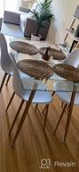 img 1 attached to Modern Dining Table Set For Small Spaces - 5 Piece Set With Rectangular Table And 4 Stylish Fabric Chairs For Kitchen Or Dining Room - Round Table With 4 Light Grey Chairs review by Ashley Davis