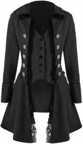 img 4 attached to Women’S Renaissance Steampunk Jacket, Medieval Halloween Costumes Gothic Victorian Pirate Vampire Tailcoat Vintage Frock Coat