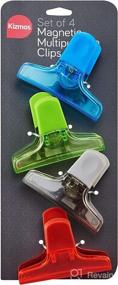 img 1 attached to 🔒 Kizmos Set of 4 Magnetic Multipurpose Bag Clips, in Multicolored