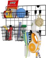 🐾 organize your pet supplies with wall35 pluto - wire basket hooks for hanging dog leash and cat collars - metal black - wall mount pet organizer logo