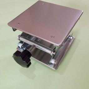 img 1 attached to LabZhang 6" X6" Stainless Steel Lab Jack Scissor Stand Platform - Expandable Lift Height Range 74Mm-275Mm, Max Support Weight 25Kg