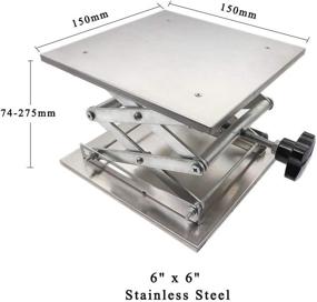 img 2 attached to LabZhang 6" X6" Stainless Steel Lab Jack Scissor Stand Platform - Expandable Lift Height Range 74Mm-275Mm, Max Support Weight 25Kg