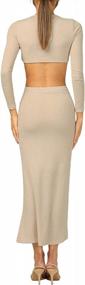 img 2 attached to Elegant Sexy Maxi Dress For Women: Yoawdats Long Sleeve Bodycon Cocktail Dresses With Cut Out Detail