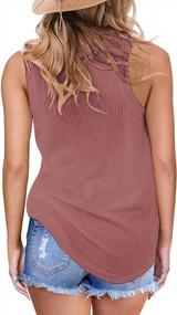 img 2 attached to MIHOLL Ladies' Sleeveless Waffle Knit Tank Tops With Twist Knot – Stylish And Casual Shirts For Women