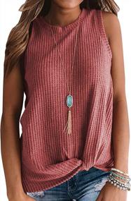 img 3 attached to MIHOLL Ladies' Sleeveless Waffle Knit Tank Tops With Twist Knot – Stylish And Casual Shirts For Women