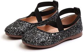 img 4 attached to YIBLBOX Glitter Ballerina Princess Wedding Girls' Shoes : Flats