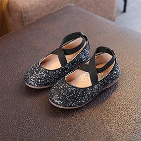 img 2 attached to YIBLBOX Glitter Ballerina Princess Wedding Girls' Shoes : Flats