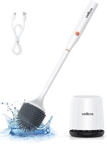 img 4 attached to Electric Silicone Toilet Brush and Holder 🚽 - Vellbox 360° Toilet Bowl Cleaner for Bathroom