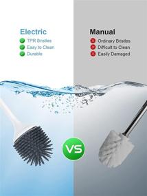 img 1 attached to Electric Silicone Toilet Brush and Holder 🚽 - Vellbox 360° Toilet Bowl Cleaner for Bathroom