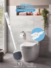 img 2 attached to Electric Silicone Toilet Brush and Holder 🚽 - Vellbox 360° Toilet Bowl Cleaner for Bathroom