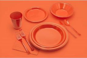 img 1 attached to 100 Count Exquisite Plastic Salad/Dessert Plates In Vibrant Orange - Durable And Disposable Option For Any Occasion