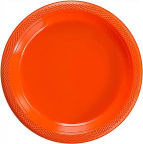 img 3 attached to 100 Count Exquisite Plastic Salad/Dessert Plates In Vibrant Orange - Durable And Disposable Option For Any Occasion