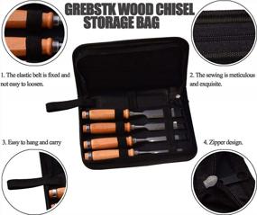 img 1 attached to 4PC Professional Wood Chisel Tool Set - Sturdy Chrome Vanadium Steel, Canvas Bag Included