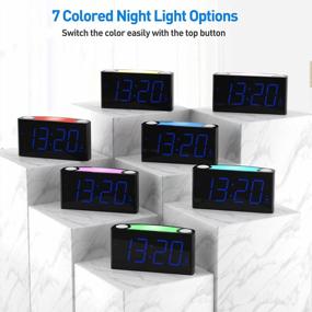img 2 attached to Super Loud Vibrating Alarm Clock For Heavy Sleepers, Bed Shaker Alarm Clock With 7 Color Night Light, 2 USB Chargers, 0-100% Dimmer&Battery Backup, Easy Digital Clock For Hearing Impaired Deaf Kids