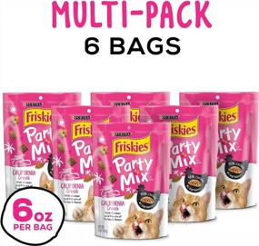 img 3 attached to Purina Friskies Made In USA Facilities Cat Treats, Party Mix California Crunch With Chicken - (6) 6 Oz. Pouches