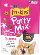 purina friskies, сделанные в сша, лакомства для кошек, калифорнийский хруст для вечеринок с курицей - (6) 6 унций. мешочки логотип