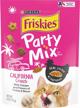purina friskies made in usa facilities cat treats, party mix california crunch with chicken - (6) 6 oz. pouches logo