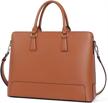 vintage ladies leather briefcase for business - slim shoulder bag for 15.6 inch laptop by cluci logo