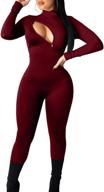 👗 stylish tob sleeves turtleneck jumpsuit playsuit for women's clothing: shop jumpsuits, rompers & overalls! logo