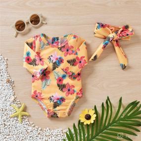 img 3 attached to 👶 Aalizzwell Baby Girls Long Sleeve One Piece Swimsuit