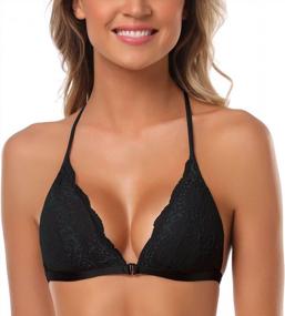 img 4 attached to Stylish And Comfortable: SHEKINI Women'S Embroidered Plunge Bralette With Front Closure