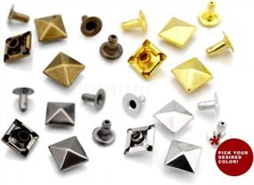 img 1 attached to 100Pcs Gunmetal Pyramid Spike Rivet Studs For Leathercraft Decoration, Biker And Glam Rock Style Rapid Rivets (10 MM)
