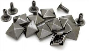 img 3 attached to 100Pcs Gunmetal Pyramid Spike Rivet Studs For Leathercraft Decoration, Biker And Glam Rock Style Rapid Rivets (10 MM)