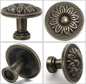 img 2 attached to Sunflower Antique Brass Cabinet Knobs - Set Of 10 For Furniture, Kitchen And Bath