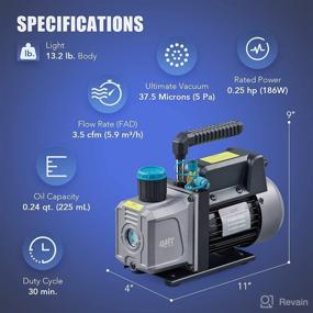 img 1 attached to Orion Motor Tech HVAC Vacuum Pump and Gauge Set with AC Manifold Gauge Set, 3.5cfm AC Vacuum Pump and Gauge Set for R134a R12 R22 R502, Self-Sealing Can Taps Quick Couplers Included