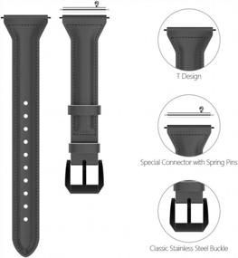 img 2 attached to Замена кожаного ремешка Tensea для Samsung Galaxy Watch и Active 2 - черный мягкий и тонкий ремешок для женщин и мужчин