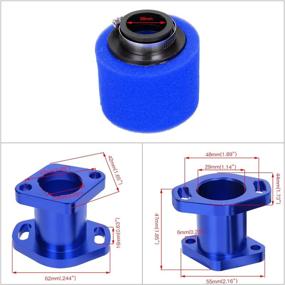 img 1 attached to FVRITO VM22 Racing Performance Carburetor Carb Mainfold Intake Inlet Pipe Air Filter For Predator 212Cc Mini Bike Go Kart GX200 196Cc Engine Honda Clone Go Kart Motor Blue