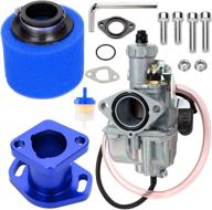 fvrito vm22 racing performance carburetor carb mainfold intake inlet pipe air filter for predator 212cc mini bike go kart gx200 196cc engine honda clone go kart motor blue logo