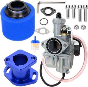 img 4 attached to FVRITO VM22 Racing Performance Carburetor Carb Mainfold Intake Inlet Pipe Air Filter For Predator 212Cc Mini Bike Go Kart GX200 196Cc Engine Honda Clone Go Kart Motor Blue