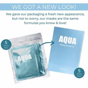 img 3 attached to Получите увлажнение кожи с тканевой маской LAPCOS Aqua Sheet Mask - Korean Beauty Favorite, насыщенной морской водой и экстрактом планктона, 5 упаковок