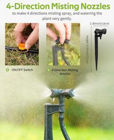 img 3 attached to 🌿 HIRALIY 131.2FT/40M Drip Irrigation System with 1/4" Tubing and 4-outlets Misting Nozzles – Perfect Automatic Irrigation Equipment for Patio Lawn