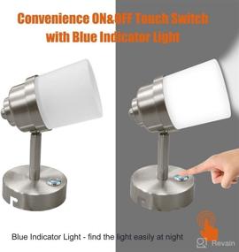 img 3 attached to 🚐 RV Interior Reading Light Fixture - Facon RV Wall Sconce with Touch On/Off Switch and Blue Indicator Light, 12-Volt Interior Light for RV Camper Motorhome Boat