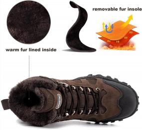 img 2 attached to Winter Hiking Boots With Full Fur Lining For Men And Women By JACKSHIBO- Ideal For Cold Weather And Outdoor Activities