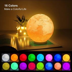 img 1 attached to 3D Galaxy Ball Moon Lamp - 16 Colors Moonlight Globe Luna Night Light With Stand Remote & Touch Control Night Light Bedroom Decor For Kids Girls Boys Women Gifts (Mars)