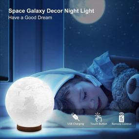 img 3 attached to 3D Galaxy Ball Moon Lamp - 16 Colors Moonlight Globe Luna Night Light With Stand Remote & Touch Control Night Light Bedroom Decor For Kids Girls Boys Women Gifts (Mars)
