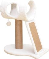 🐱 catry scratching pad cat tree - a cat play house with scratching post, tunnel toys to entice kittens, easy assembly, sturdy cat furniture, cream, 24.02 inches logo