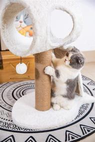 img 3 attached to 🐱 Catry Scratching Pad Cat Tree - A Cat Play House with Scratching Post, Tunnel Toys to Entice Kittens, Easy Assembly, Sturdy Cat Furniture, Cream, 24.02 Inches