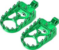 motoforti 1 pair motorcycle wide foot pegs 360 degree rotating universal aluminum alloy footpeg footrest pegs pedal green for harley davidson dyna sportster logo